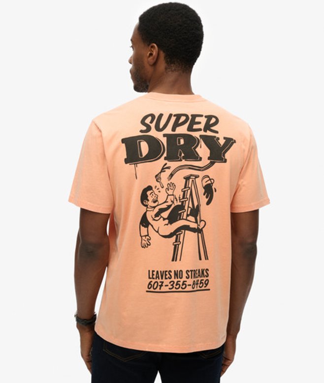 Superdry Herren Locker Geschnittenes Trade Tools T-shirt Orange - Größe: M von Superdry