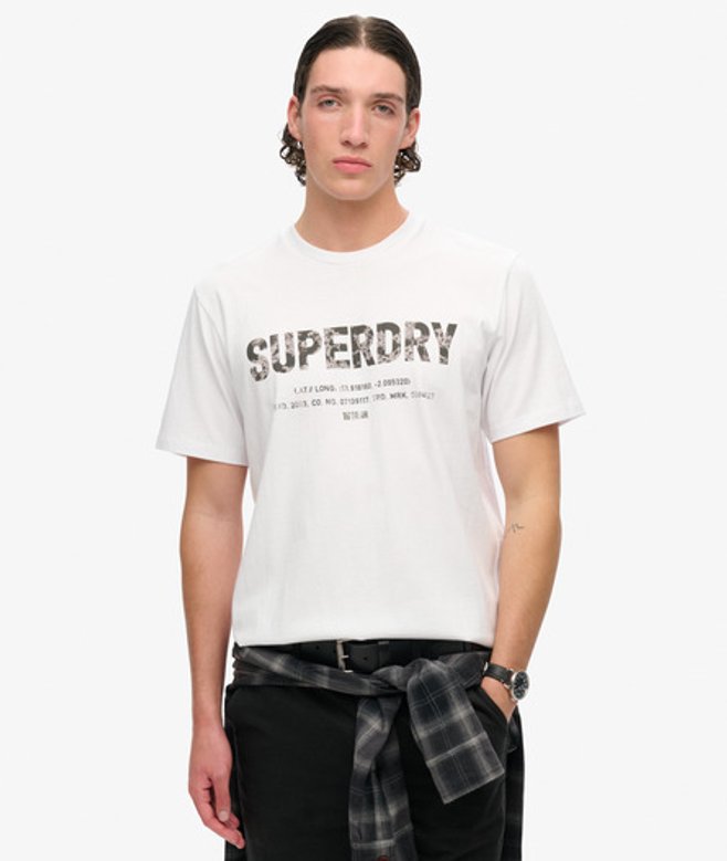 Superdry Herren Locker Geschnittenes Utility Sport T-shirt mit Logo Weiß - Größe: Xxl von Superdry
