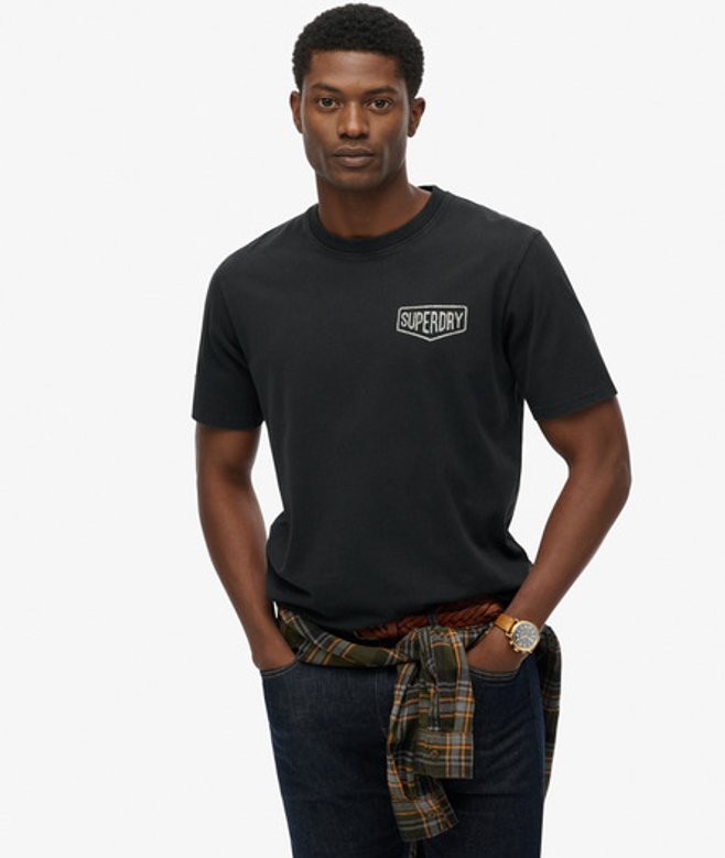 Superdry Herren Locker Geschnittenes Work Tab T-shirt Black - Größe: L von Superdry