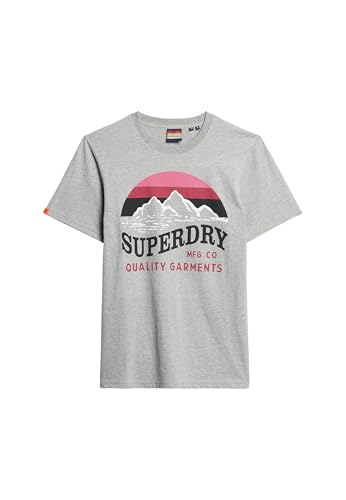 Superdry Herren Locker geschnittenes, klassisches Great Outdoors T-Shirt Hellgrau Gesprenkelt XXXL von Superdry