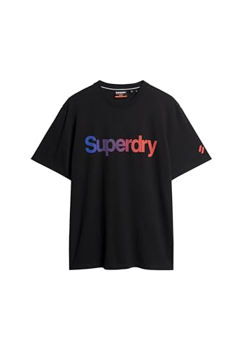 Superdry Herren Locker geschnittenes Core T-Shirt mit Logo Schwarz Verblasst XL von Superdry