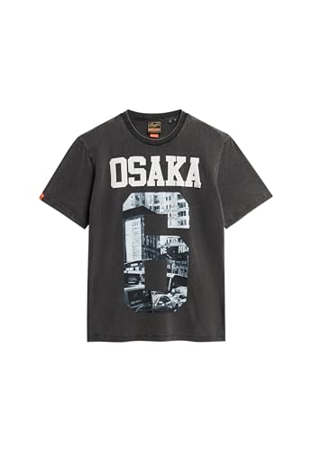 Superdry Herren Locker geschnittenes Osaka T-Shirt Schwarz XL von Superdry