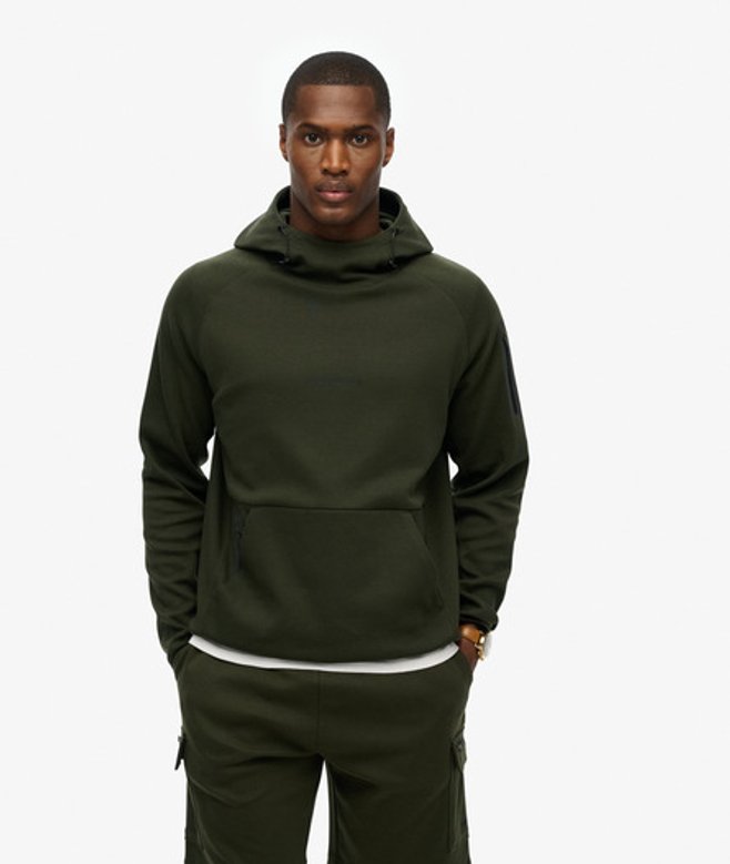 Superdry Herren Lockeres Tech Hoodie mit Logo Grün - Größe: Xxxl von Superdry