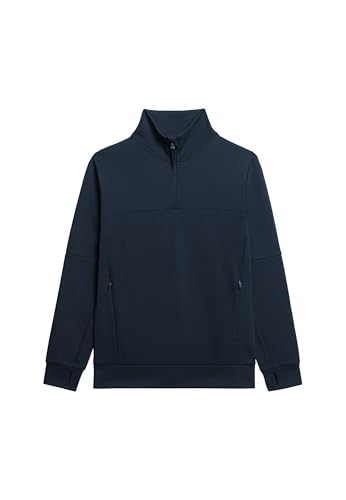 Superdry Herren Lockeres Tech Sweatshirt mit halblangem Reißverschluss Dunkles Marineblau M von Superdry