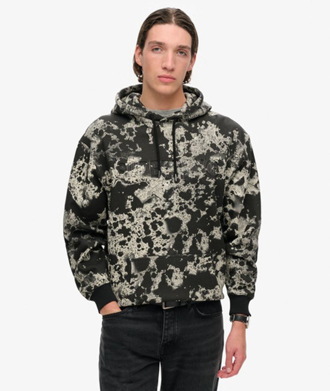Superdry Herren Lockeres Utility Hoodie mit Camouflage-logo Schwarz - Größe: M von Superdry