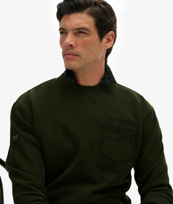 Superdry Herren Lockeres Utility-sweatshirt Green - Größe: Xxl von Superdry