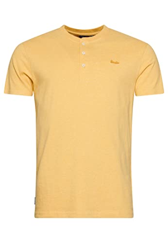 Superdry Herren Logo Emb S/S Henley Hemd, Vintage Yellow Marl, L von Superdry