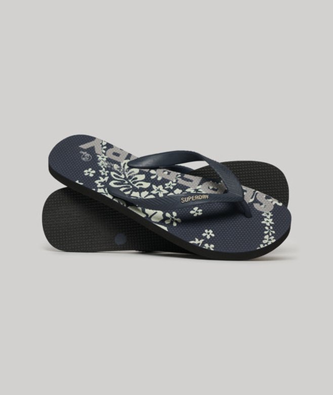 Superdry Herren Logo Vegane Flip-flops Schwarz - Größe: 8-9 von Superdry