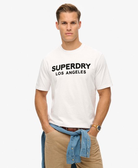 Superdry Herren Luxuriöses, Sportliches T-Shirt in Lockerer Passform Weiß - Größe: L von Superdry