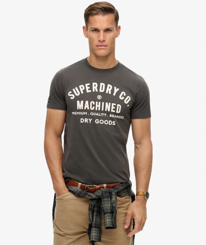 Superdry Herren Machined Goods Workwear T-shirt Schwarz - Größe: M von Superdry