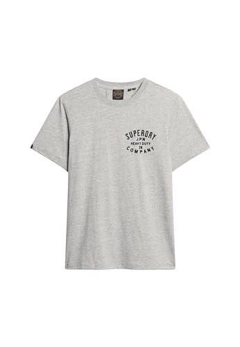 Superdry Herren Machined Goods Workwear T-Shirt Sportlich Grau Meliert XL von Superdry