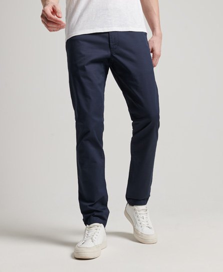 Superdry Men's Herren Marineblau Schmal Zulaufende Stretch-Chinohose, Größe: 30/32 - Größe: 30/32 von Superdry