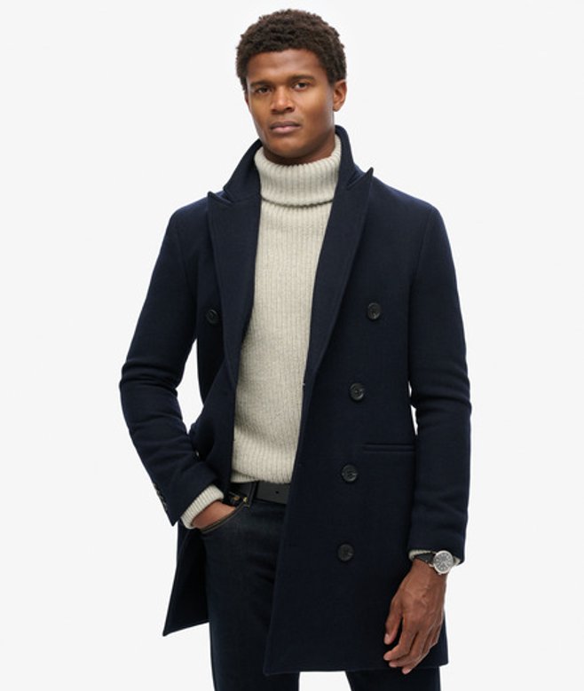 Superdry Herren Marineblau The Merchant Store - Stadtmantel, Größe: XXL von Superdry
