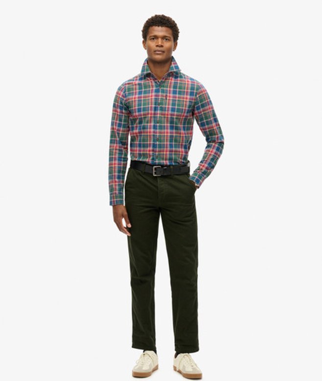 Superdry Men's Merchant Arbeiterhose mit 5 Taschen Grün - Größe: 32/32 von Superdry