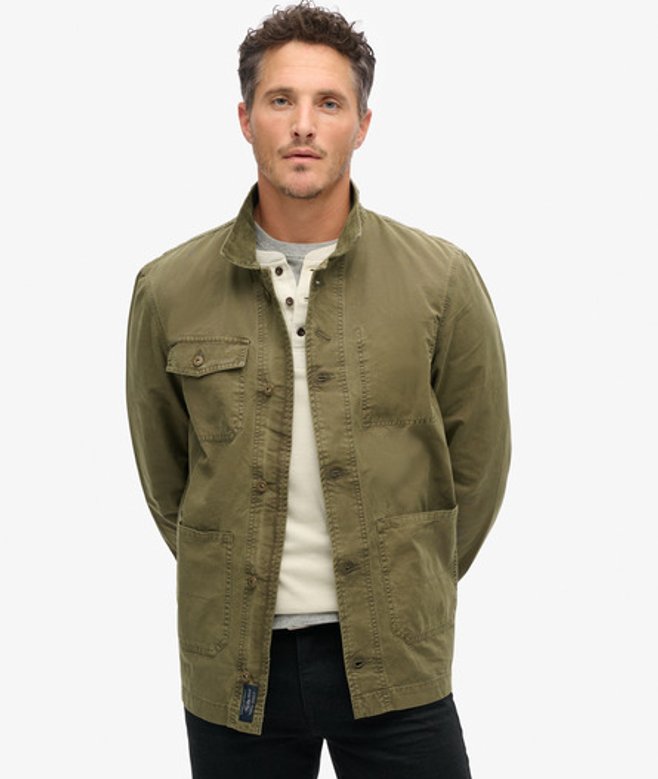 Superdry Herren Grün The Merchant Store - Arbeitsjacke aus Baumwolle, Größe: S von Superdry