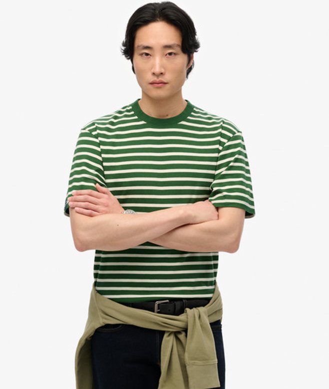 Superdry Herren Merchant T-shirt mit Streifen Grün - Größe: Xxl von Superdry