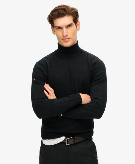 Superdry Herren Merino-rollkragenpullover Schwarz - Größe: Xxl von Superdry