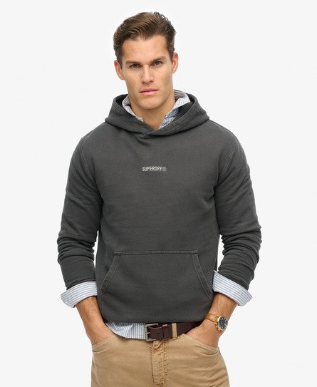 Superdry Men's Micro Logo Hoodie Dunkelgrau - Größe: Xxl von Superdry