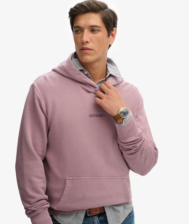 Superdry Herren Micro Logo Hoodie Purple - Größe: M von Superdry