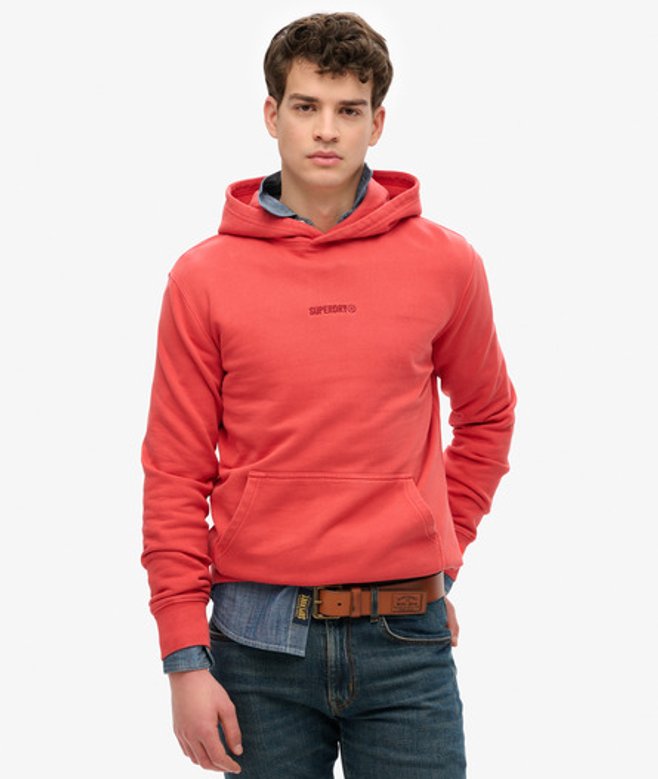 Superdry Herren Micro Logo Hoodie Red - Größe: L von Superdry