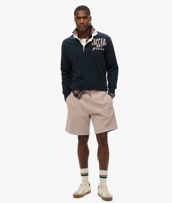 Superdry Herren Micro Logo Shorts Beige - Größe: XL von Superdry