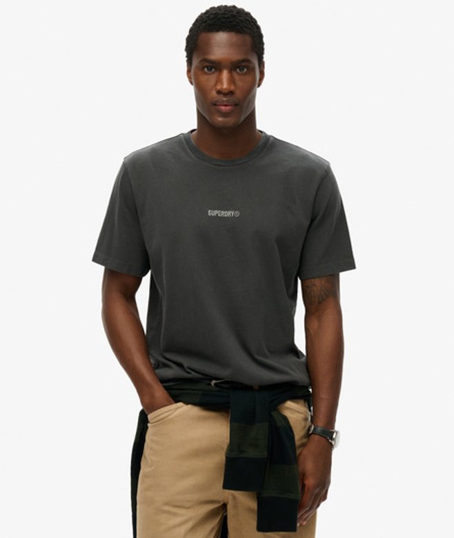 Superdry Herren Micro T-shirt mit Logo Dunkelgrau - Größe: Xxl von Superdry