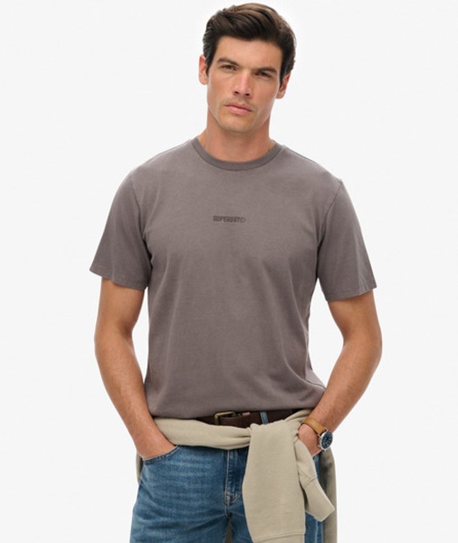 Superdry Herren Micro T-shirt mit Logo Navy - Größe: S von Superdry