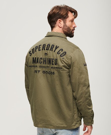 Superdry Men's Military M65 Leichte Jacke mit Stickerei Grün - Größe: L von Superdry