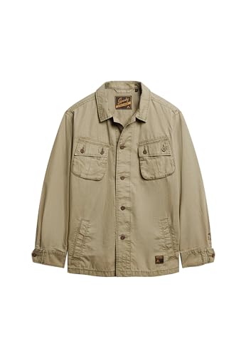 Superdry Herren Military Overshirt Jacket Jacke, Dunkles Salbeigrün, XL von Superdry