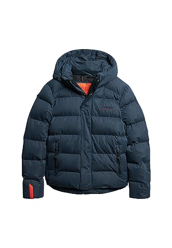 Superdry Herren Mit Kapuze, Mikrofaser, Sportpuffer Jacke, Baltisches Blau, Small von Superdry