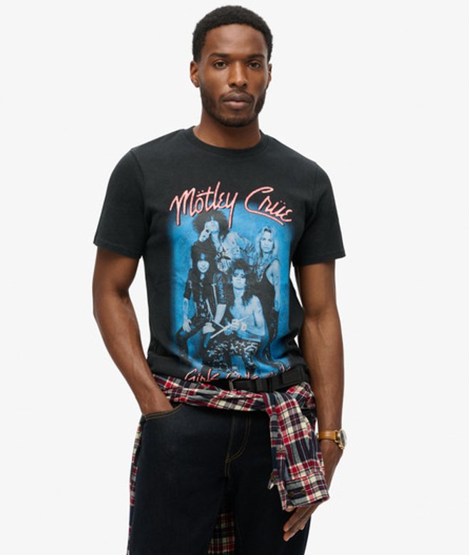 Superdry Herren Mötley Crüe x Superdry Limited Edition T-shirt Schwarz - Größe: XL von Superdry