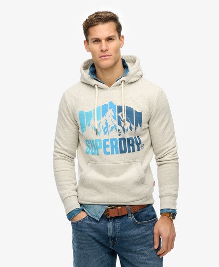 Superdry Herren Mountain Regenbogen Hoodie Hellgrau - Größe: L von Superdry