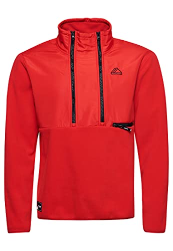 Superdry Herren Mountain Sport Fleece 1/2 Zip Cardigan Sweater, High Risk Red, L von Superdry