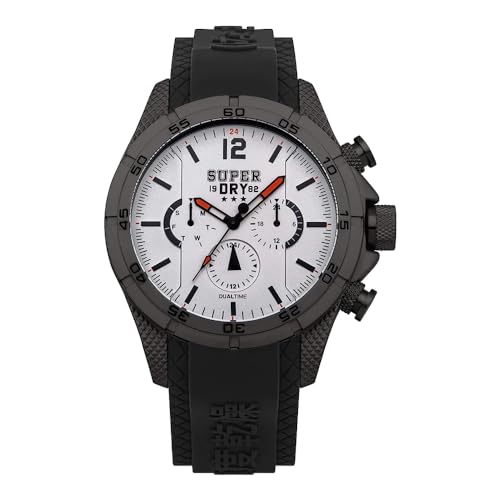 Superdry Herren Multi Zifferblatt Quarz Uhr mit Silikon Armband SYG257B von Superdry