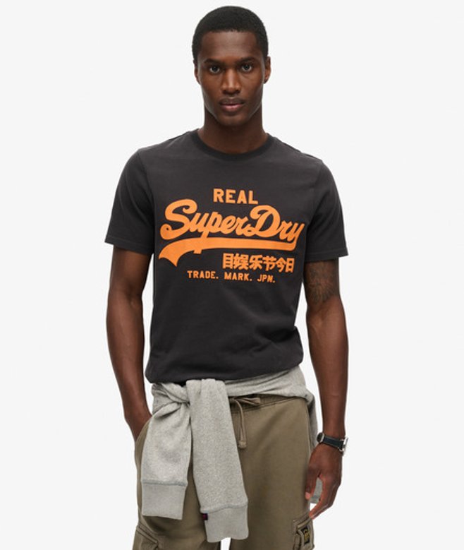 Superdry Herren Neon Vintage T-shirt mit Logoprint Braun - Größe: M von Superdry