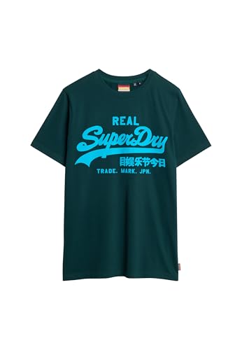 Superdry Herren Neon Vintage T-Shirt mit Logoprint Dunkles Piniengrün S von Superdry