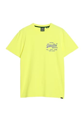 Superdry Herren Neon Vl C1-Bedrucktes T-Shirt (M), Neongelb, M von Superdry