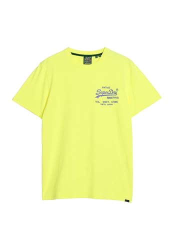Superdry Herren Neon Vl C1-Bedrucktes T-Shirt (M), Neongelb, S von Superdry