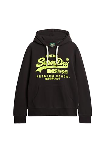 Superdry Herren Neon Vl Hoodie Sweatshirt, Schwarz (Bison Black), M von Superdry