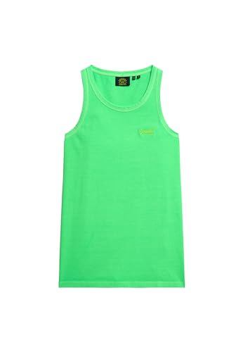 Superdry Herren Neonfarbenes Essential Tanktop mit Logo Dry Neon-Limonengrün L von Superdry