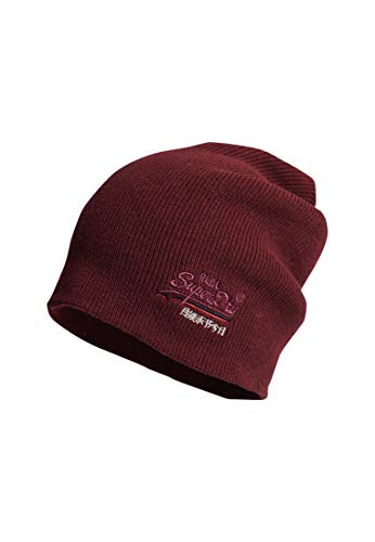 Superdry Herren ORANGE Label Beanie Strickmütze, Rot (Buck Burgundy Grit R6o), Einheitsgröße von Superdry