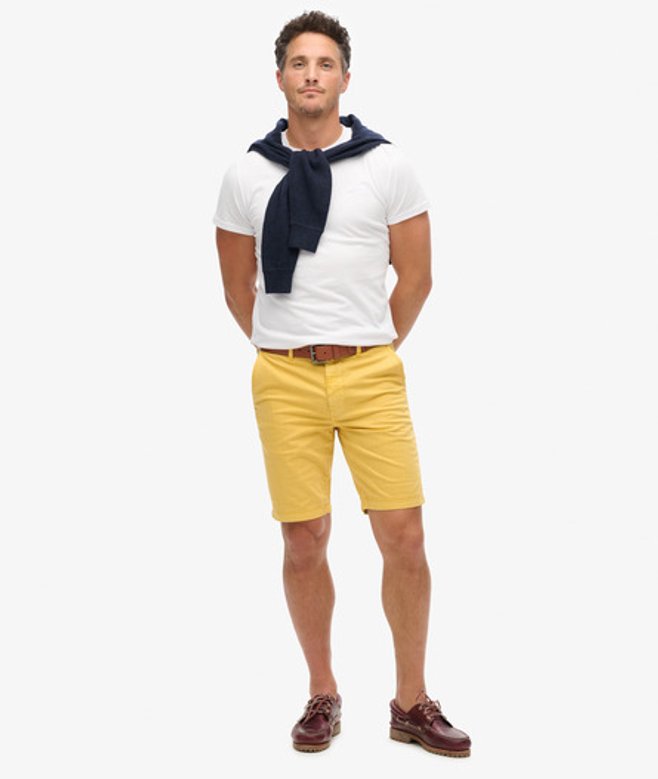 Superdry Herren Vintage International Chinoshorts Gelb - Größe: 32 von Superdry