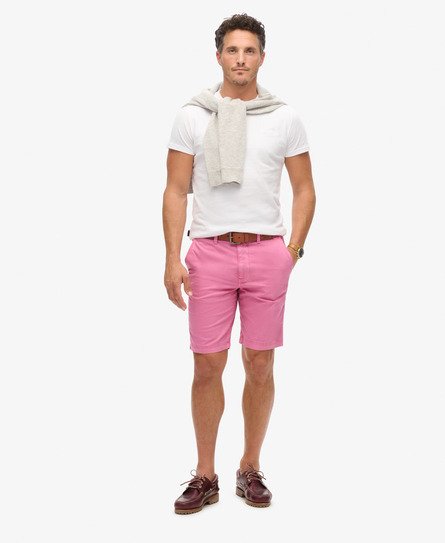 Superdry Herren Officer Chinoshorts Pink - Größe: 30 von Superdry