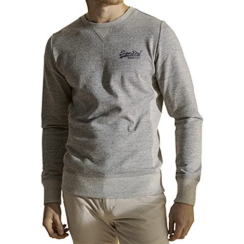 Superdry Herren Orange Label Interest Sweatshirt mit Rundhalsausschnitt Grau Gesprenkelt Und Strukturiert XXL von Superdry