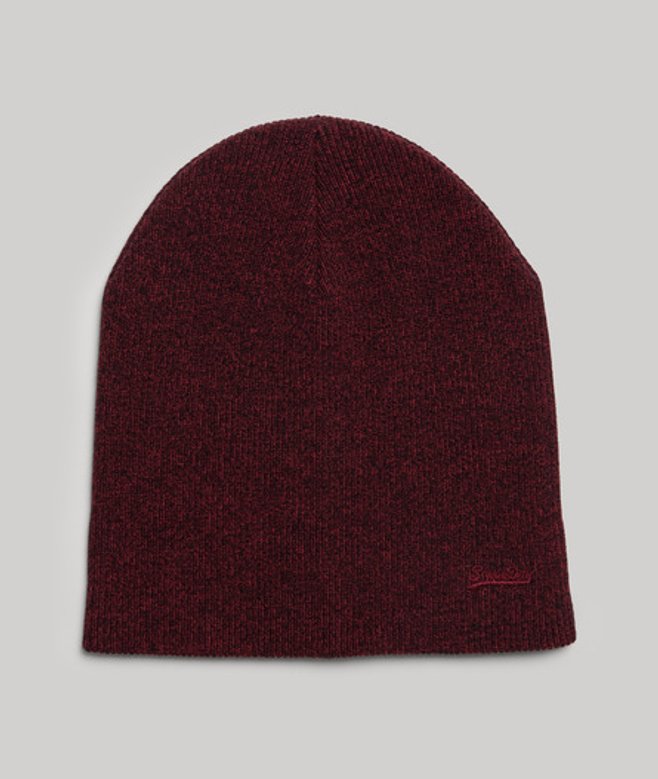 Superdry Herren Orange Label Vintage Logo Beaniemütze aus Bio-baumwolle Rot - Größe: One Größe von Superdry