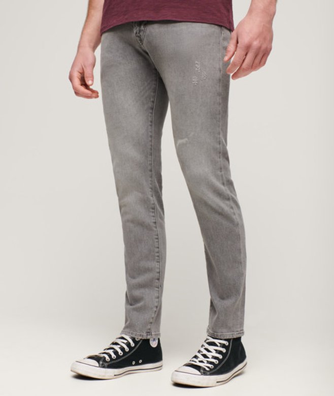 Superdry Herren Organic Cotton Vintage Slim Jeans Grau - Größe: 32/34 von Superdry