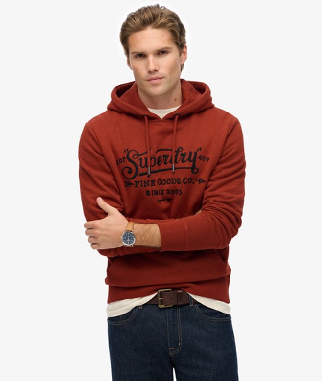 Superdry Herren Outdoor Co Relaxed Hoodie Orange - Größe: M von Superdry