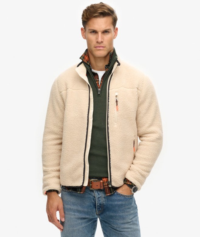 Superdry Herren Outdoor Sherpa-fleecejacke Creme - Größe: M Superdry Herren Outdoor Sherpa-fleecejacke Creme - Größe: M von Superdry