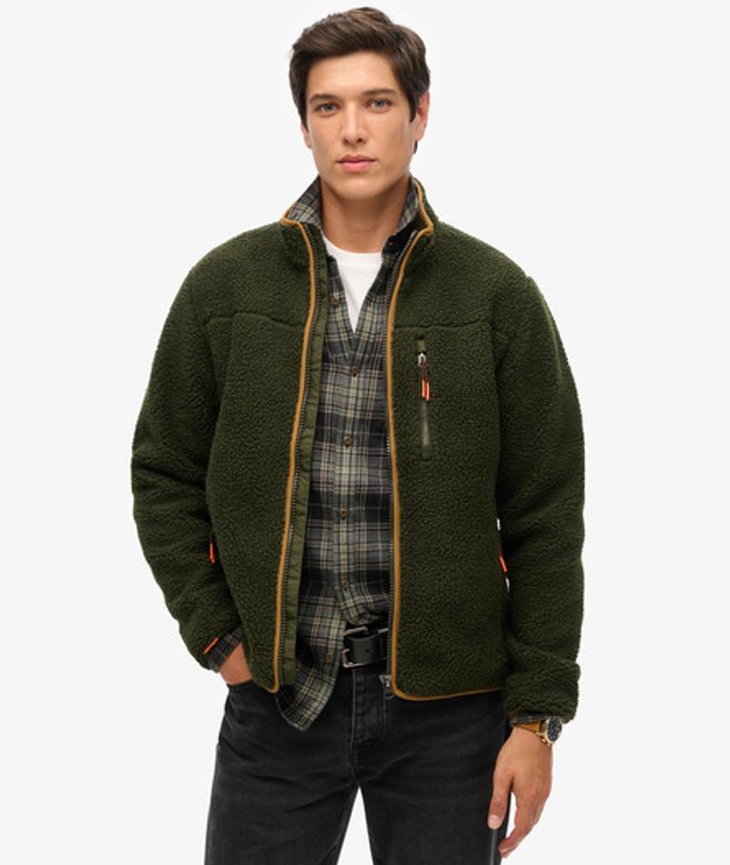 Superdry Herren Outdoor Sherpa-fleecejacke Grün - Größe: L Superdry Herren Outdoor Sherpa-fleecejacke Grün - Größe: L von Superdry