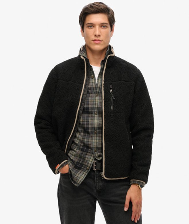 Superdry Herren Outdoor Sherpa-fleecejacke Schwarz - Größe: S von Superdry